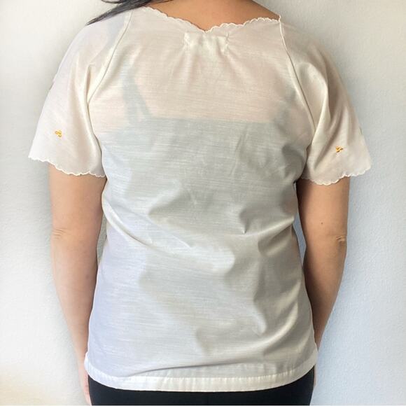 Vintage Floral Scalloped Sweetheart Top Size Large - Picture 3 of 4